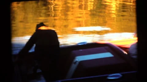 Motorboat on the lake Stock Footage 37016624