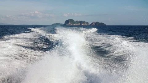 On a Motorboat Phi Phi Islands Slow Motion Stock Footage 83146170