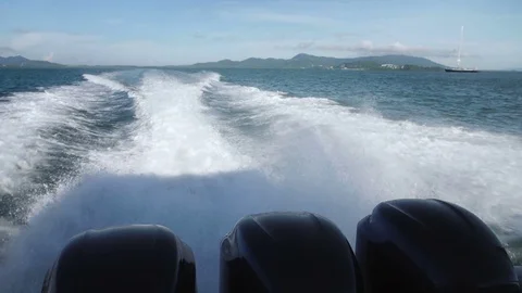On a Motorboat Phi Phi Islands Slow Motion Stock Footage 83146271