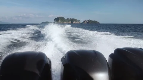 On a Motorboat Phi Phi Islands Slow Motion 스톡 동영상 83146278