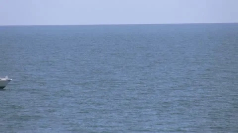 Motorboat sails on sea Stock Footage 10820519