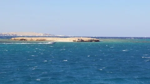 Motorboat Sails to the Ship Stock Footage 87068050