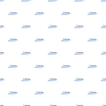 Motorboat vessel pattern on white background Stock Illustration