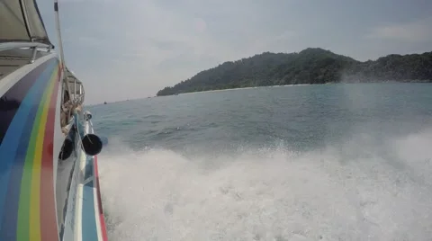 Motorboat wave Stock Footage 45115832