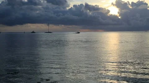 Motorboating at sunset Stock Footage 20480240