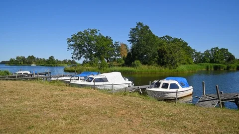 Motorboats in archipelago Stock Footage 91968062
