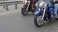 Motorcross riders on highway, free people in search of adventures, freedom HD Footage