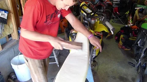 Motorcross seat modification Stock Footage 43497490