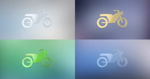Motorcycle 3d Icon Stock Footage