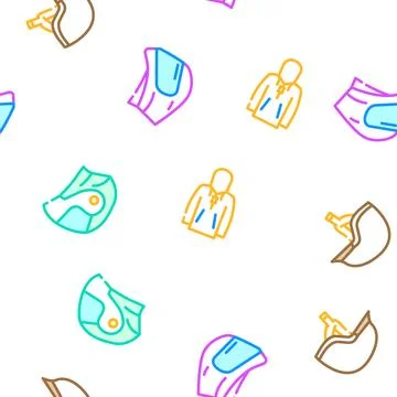 Motorcycle accessories biker vector seamless pattern Illustrazione stock