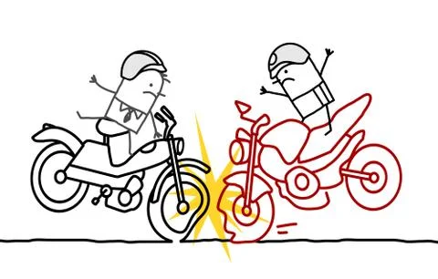 Motorcycle accident Stock Illustration