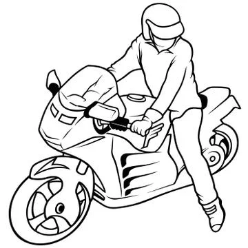 Motorcycle And Driver Stock Illustration