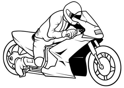 Motorcycle And Driver Stock Illustration
