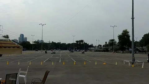 Motorcycle and Scooters learning riding Stock Footage 100062753