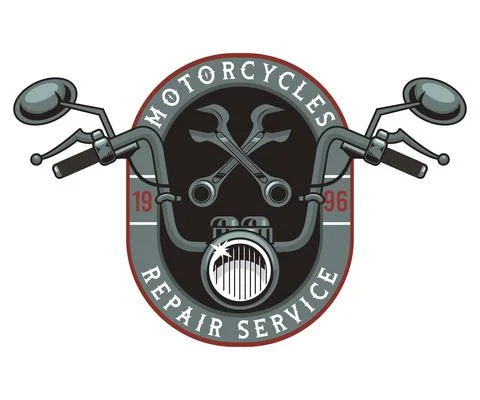 Motorcycle and tools Stock Illustration