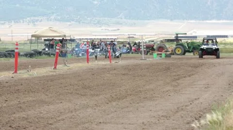Motorcycle ATV UTV sand drag race P HD 1308 Stock Footage 11343886