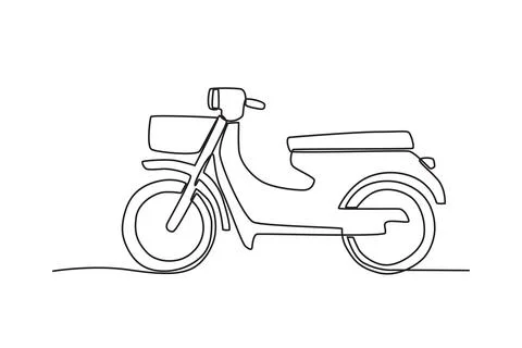 A motorcycle with a basket Stock Illustration