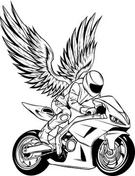 Motorcycle Black and White Vector illustration design Stock Illustration