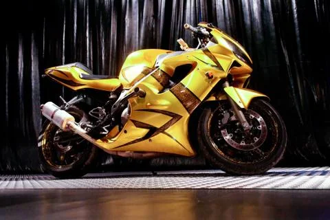 Motorcycle on  black background Stock Photos