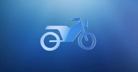 Motorcycle Blue 3d Icon Stock Footage 73354468