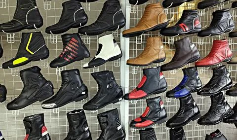 Motorcycle boots Stock Photos