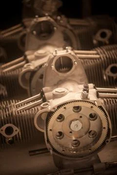 Motorcycle boxer engines Stock Photos