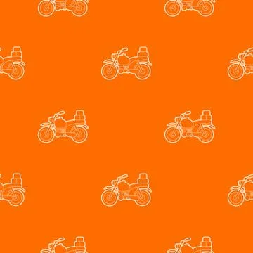 Motorcycle with boxes pattern vector orange イラスト素材
