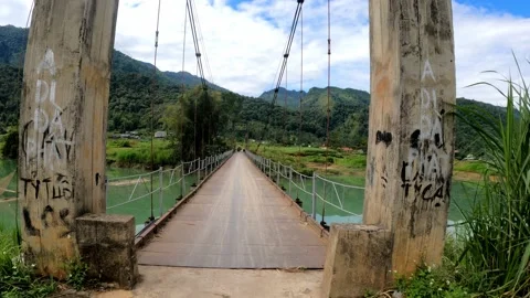 Motorcycle on a bridge 4k Stock Footage 222270417