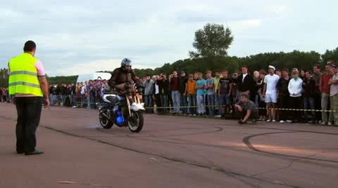 Motorcycle Burnout Stock Footage 12532292