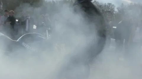 Motorcycle Burnout Stock Footage