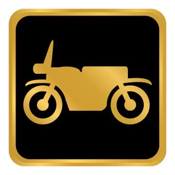 Motorcycle button on white. Stock Illustration