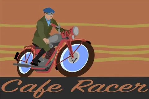 Motorcycle Cafe Racer Stock Illustration