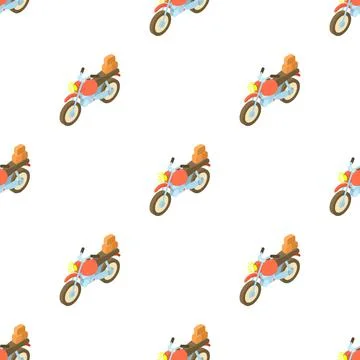 Motorcycle with cargo pattern seamless vector Stock Illustration