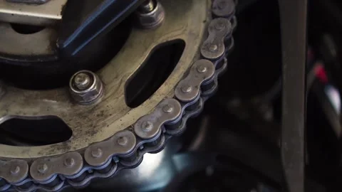 Motorcycle chain Stock Footage 195099140