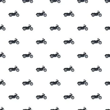 Motorcycle chopper bikes seamless repeating pattern background Stock Illustration