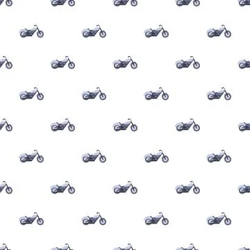 Motorcycle chopper pattern creating seamless vehicle background Stock Illustration