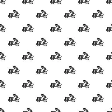 Motorcycle chopper pattern repeating on white background Illustrazione stock