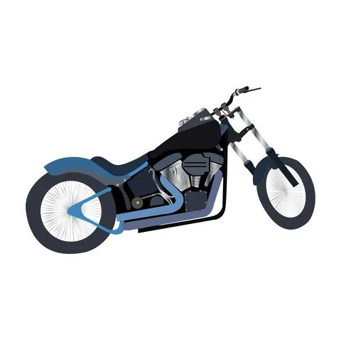 Motorcycle chopper on white Stock Illustration