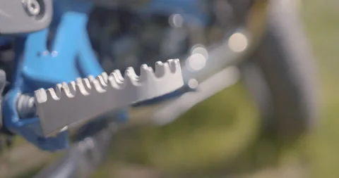 Motorcycle closeup on right peg Stock Footage 130926801