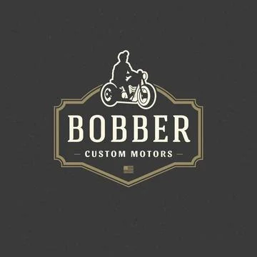 Motorcycle club logo template vector design element vintage style Stock Illustration