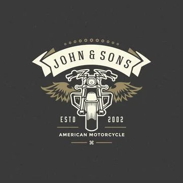 Motorcycle club logo template vector design element vintage style Stock Illustration