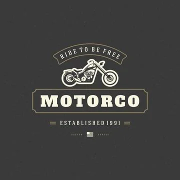 Motorcycle club logo template vector design element vintage style Stock Illustration