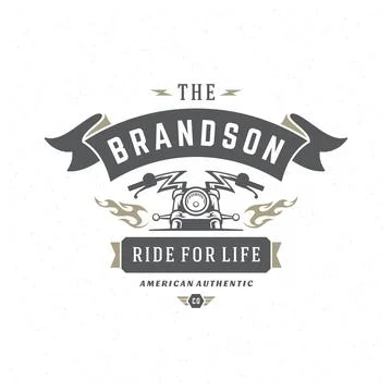 Motorcycle club logo template vector design element vintage style Stock Illustration