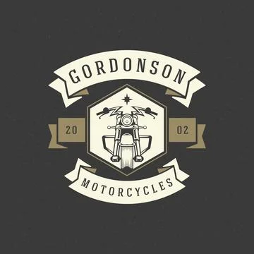 Motorcycle club logo template vector design element vintage style Stock Illustration