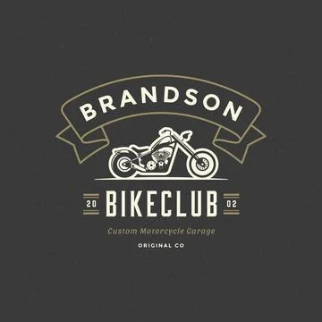 Motorcycle club logo template vector design element vintage style Stock Illustration