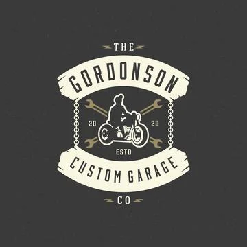 Motorcycle club logo template vector design element vintage style Stock Illustration