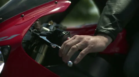 Motorcycle clutch lever. Stock Footage 63033282