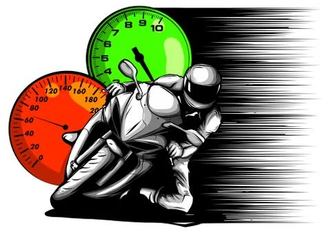 Motorcycle Cockpit Riders View vector illustration design Illustrazione stock