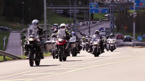 Motorcycle convoy Video stock 49879913