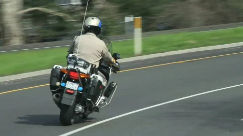 Motorcycle Cop Stock Footage